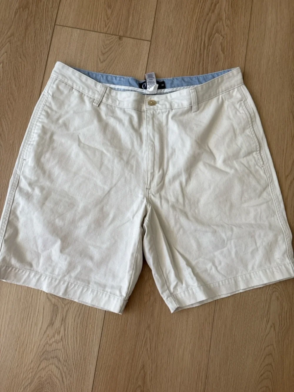 Chaps Men’s Classic Fit Khaki Shorts Size 36 Beige 100% Cotton Casual‎ Preppy